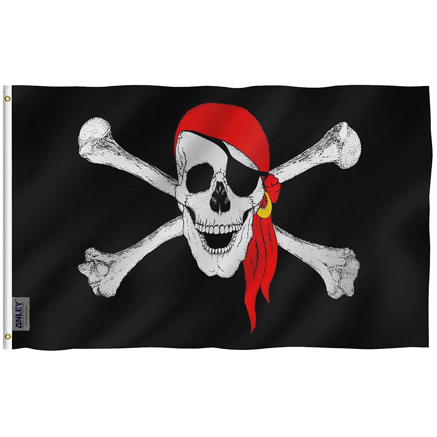3X5 Jolly Roger Pirate Worley Skull Crossbones Flag 3'x5' Banner USA SELLER 