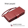 thumbnail image 6 of Takfox Wallet Case for Samsung Galaxy A12, for Galaxy A12 Case 6.5", PU Leather ID Credit Card Slots Holder Folio Flip [Detachable] Kickstand Magnetic Phone Cover & Wrist Strap -Wine Red, 6 of 6