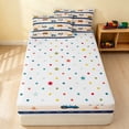thumbnail image 4 of Erosebridal Construction Vehicle Zipper Twin Comforter Sets with Fitted Sheet and 2 Pillowcases, Truck Zipper Bedding Set, Blue Road, Polka Dots Reversible, 4 of 7