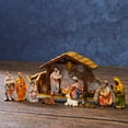 thumbnail image 4 of Dserhfy Nativity Scene Set Stable Resin Christmas Manger Figurines for Home Decor Holiday Tabletop Display Gifts, 4 of 8