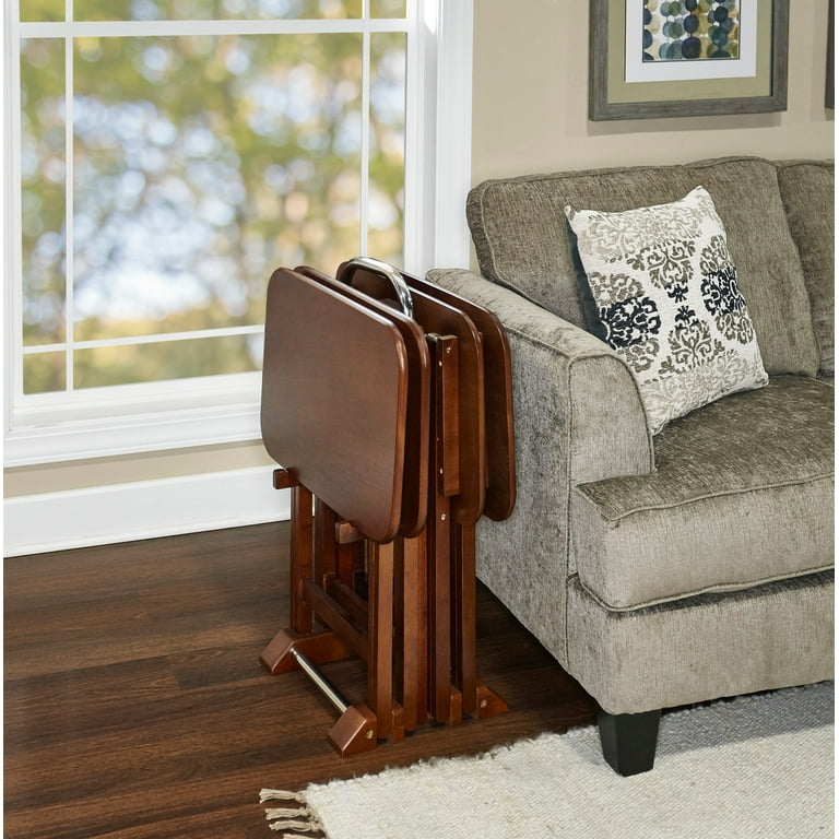 Dark wood tv trays discount
