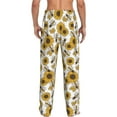 thumbnail image 3 of Uemuo Sunflowers and Bees Pattern Men's Wide Leg Palazzo Lounge Pants with Pockets Light Weight Loose Comfy Casual Pajama Pants-Medium, 3 of 9