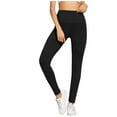 thumbnail image 5 of Futezty Women V Cross Waist Workout Leggings Tummy Control Running Yoga Pants with Pockets Black,L, 5 of 5