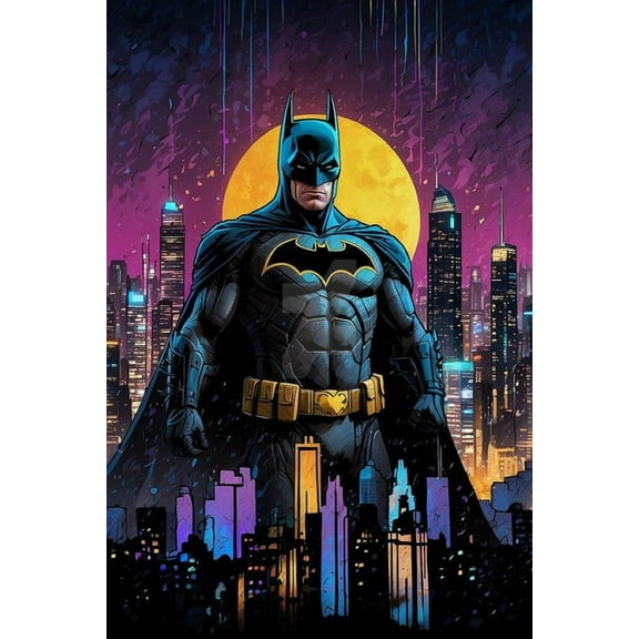 Batman Diamond Painting,Diamond Painting Kits for Adults,Superhero Diamond Art,Suitable for Home Wall Decoration 12x16 Inch