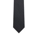 thumbnail image 5 of Jacob Alexander Men's Woven Diamond Grid Pattern Regular Neck Tie - Black, 5 of 7