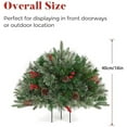 thumbnail image 3 of WMGHA Lighted Artificial Christmas Urn Filler, Pre-lit Xmas Pine Trees with Cones, Golden & Red Berries, Tripod Stake and LED Lights, Outdoor Light Up Planter Filler Holiday Home Decor, 3 of 9