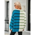 thumbnail image 6 of Womens Striped Pullover Sweater Crew Neck Long Sleeve Knitted Color Block Casual Loose Lightweight Sweaters for Women, 6 of 7