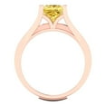 thumbnail image 4 of Clara Pucci 14K Rose Gold Princess Cut 1.5Ct Simulated Yellow Diamond Engagement Ring + Matching Band - Luxury Box Included, 4 of 7