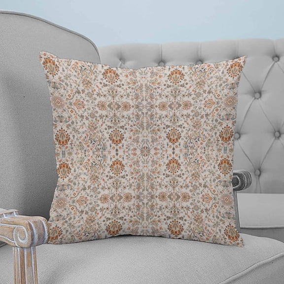 Vintage Boho Throw Pillow Covers, Soft Pillowcases with Invisible Zipper, Retro Southwestern Ethnic Mexican Floral Decorative Square Pillow Cushion Covers for Living Room Couch Sofa Bed 18x18 Inches