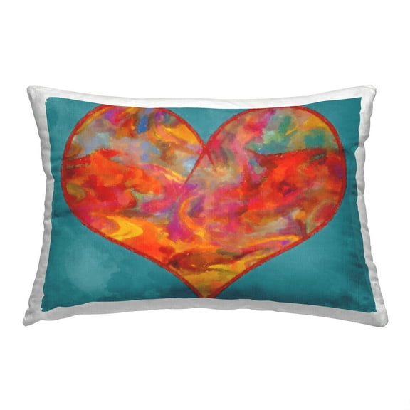 Stupell Industries Modern Patterned Heart Decorative Printed Throw Pillow, 14 x 20