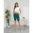 thumbnail image 2 of HDE Pull On Bermuda Shorts For Women Mid Rise 10" Inseam Shorts with Pockets Teal - S, 2 of 6