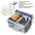 thumbnail image 6 of KFFKFF Industrial Dual Chamber Fryer, 3000W Electric Tabletop Frying Machine with Basket, 2 x 11.6Qt/11L Twin Stainless Steel Oil Fryer with Oil Filter System, Temperature & Time Management, 6 of 9