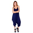 thumbnail image 2 of SR Women's Casual Solid Spaghetti Strap Loose Fit Harem Jumpsuit, 1X, Navy, 2 of 4