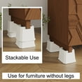 thumbnail image 5 of Maenizi 6 Pack Bed Risers 3 Inch Heavy Duty Bed Elevators Lifts Fits to Wheels of Furniture, Sofa, Table and Couch, White, 5 of 7