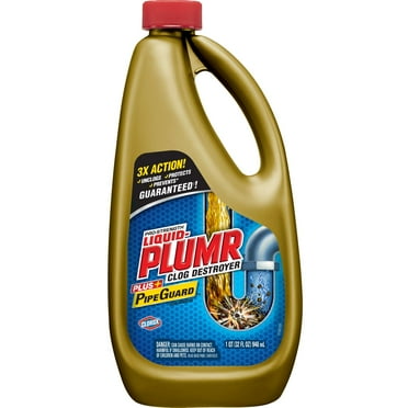 Liquid-Plumr Pro-Strength Drain Cleaning Clog Remover, Full Clog Destroyer, 32 oz