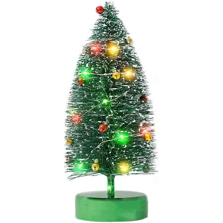 Prelit Christmas Tree Glitter Tabletop Tree, Green 