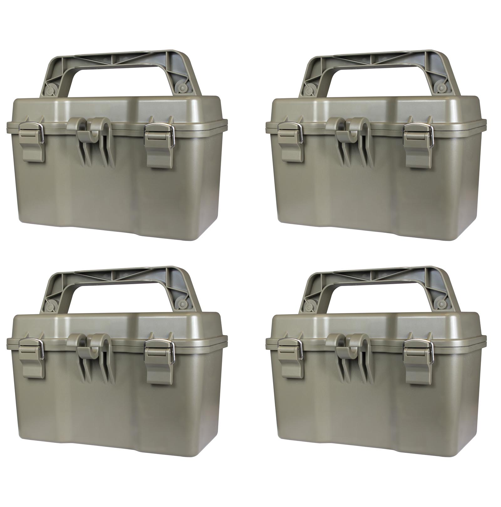 (4) MOULTRIE Game Camera Rechargeable 12V Battery Boxes w/ Charger