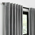 thumbnail image 3 of Eclipse Luxury Cotton Velvet 100% Blackout Rod Pocket Back Tab 96" x 50" Curtain Window Panel in Dark Grey, 3 of 7