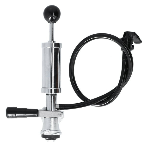 Bomba de barril de cerveza con grifo negro, de acero inoxidable, para fiestas de cerveza de barril, para barriles del sistema D americano.