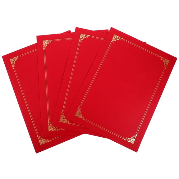 BESTOYARD 4Pcs Red Paper Diploma Holders Certificate Covers for Awards and Graduation Presentations