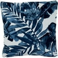 thumbnail image 2 of Saro Lifestyle Blue Tropical Leaf Outdoor Poly Filled Throw Pillow, 2 of 3