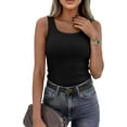 thumbnail image 5 of PRETTYGARDEN Womens Summer Tops Spring Cute Sleeveless Scoop Neck Workout Tank Top Casual Ribbed Knit Basic Cami Shirts, 5 of 10