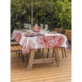thumbnail image 2 of Outdoor Tablecloth with Umbrella Hole and Zipper, Red Ombre Spring Floral Rectangle Table Cloth 60x120 Inch Waterproof Tablecloth, Summer Botanical Flowers Picnic Table Cover for Patio Camping, 2 of 7