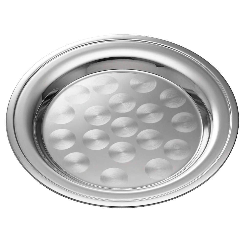 (CTX18R) 18" Round Stainless Steel Serving Tray, Round shape swirl