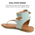 thumbnail image 2 of Journee Collection Womens Kyle Faux Leather Ankle Straps Flat Sandals, 2 of 10