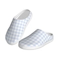 thumbnail image 2 of Kdxio Blue Checkboard Women's Men's Slippers Plush Slip-On House Slipper for Winter Indoor Soft Cushion Non-slip Fluffy Slides Slippers-11, 2 of 7