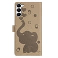 thumbnail image 3 of For Samsung Galaxy S23 5G 6.1" Cartoon Elephant Embossed Strong Magnetic Attachment/Closure, Card Slots/Pocket, With Hand Strap，PU Leather Flip Wallet Case ﻿,khaki,For Galaxy S23 (5G), 3 of 11