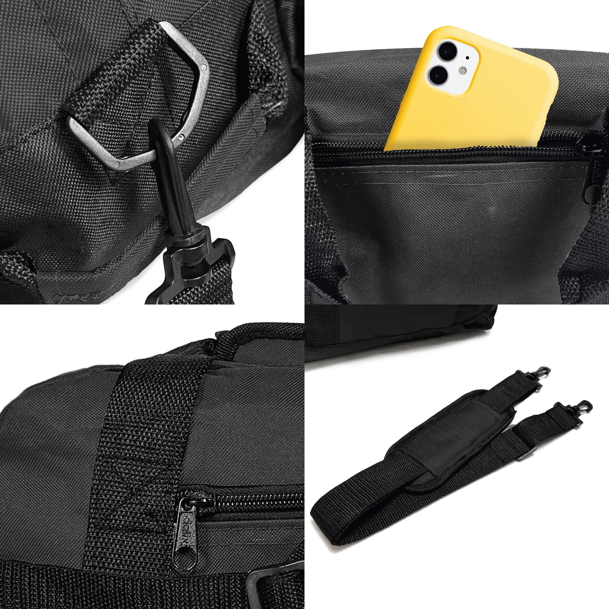 Dalix 14" Small Duffel Bag Gym Bag, Black photo 2