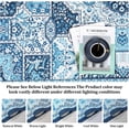 thumbnail image 6 of 9x12 Ft Modern Geometric Trellis Area Rug, Large Boho Washable, Vintage Medallion Distressed Non-Slip Carpet for Living Room, Bedroom (Blue), 6 of 9