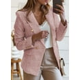 thumbnail image 3 of Womens Double Breasted Tweed Blazers Casual Long Sleeve Open Front Blazer Jackets Work Suits, 3 of 6