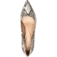 thumbnail image 4 of ALFANI Womens Beige Metallic Heel Accent Cushioned Comfort Jensonn Pointed Toe Block Heel Slip On Leather Pumps 6 M, 4 of 4