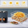 thumbnail image 2 of Rejilla para Freidora de Aire Cuadrada para Horno, Rejilla Deshidratadora Apilable de 3 , Canasta de Acero Inoxidable para Freidora de Aire para Hornear con Freidora de Aire, 2 of 5