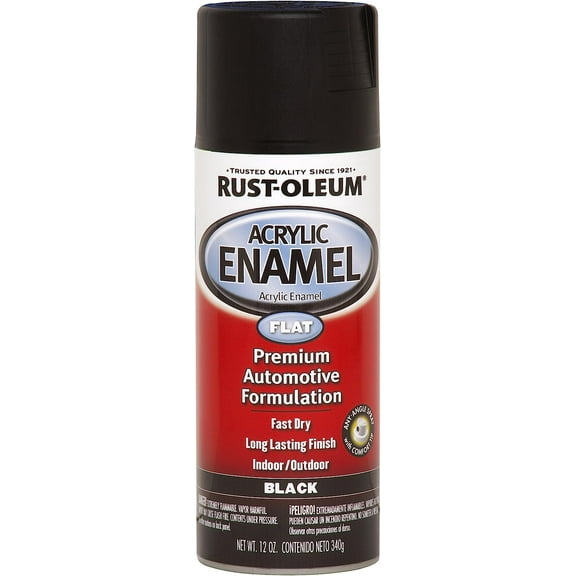 Rust-Oleum Automotive 248647 12-Ounce Acrylic Enamel Spray, Black Flat