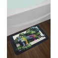 thumbnail image 2 of Ambesonne Leopard Bath Mat, Monstera Colorful Wilds, 30.2" x 20", Green Petrol Blue, 2 of 3