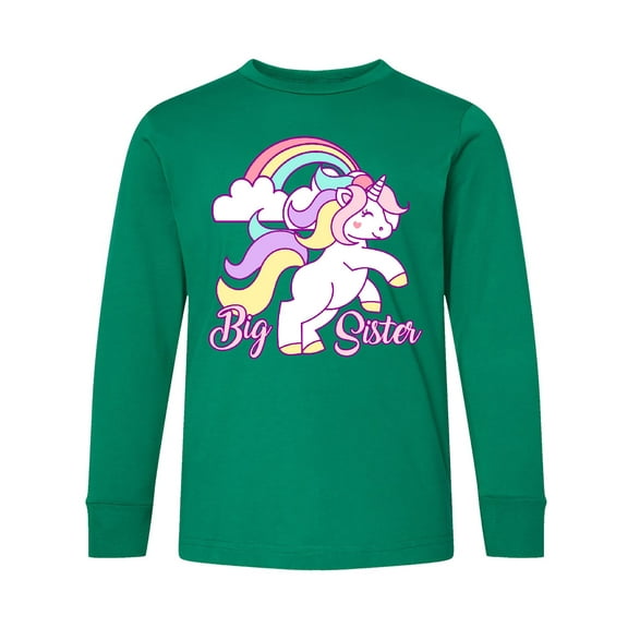 Inktastic Big Sister Unicorn Long Sleeve Youth T-Shirt