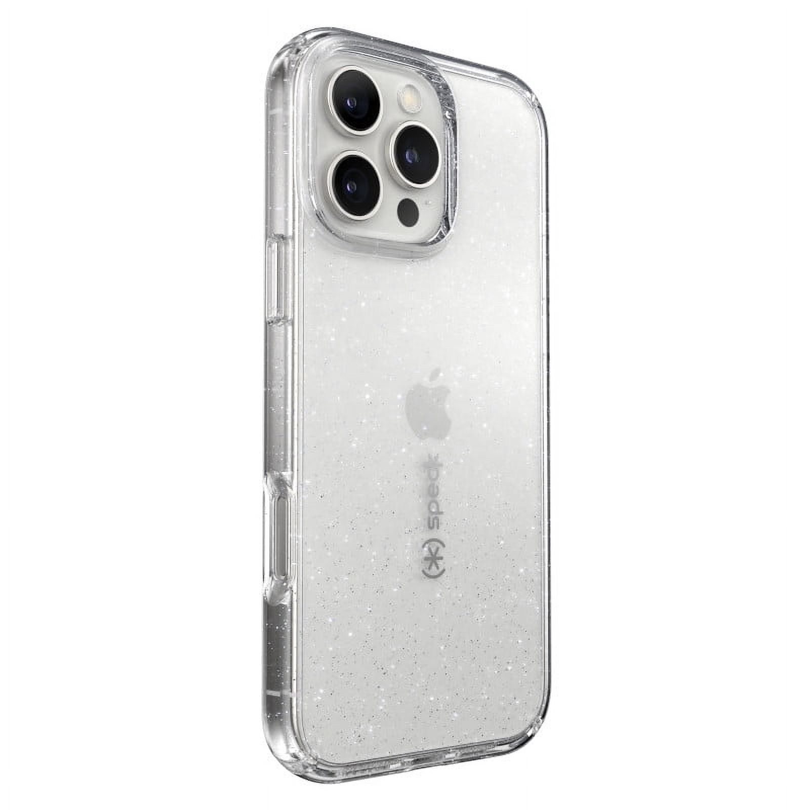 Speck iPhone 16 Pro Max Gemshell Lux in Clear and Platinum Glitter