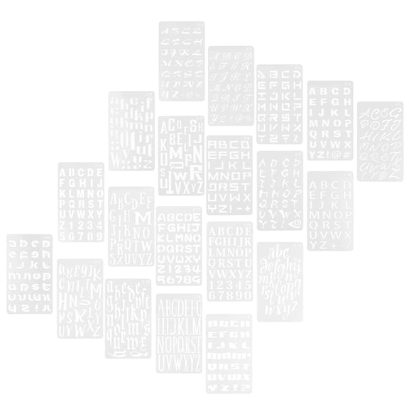 OUNONA White Lettering Stencils with Intricate Cutouts for Scrapbooking, Drawing, and Crafting Projects