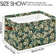 thumbnail image 3 of GZHJMY Vintage Flowers Foldable Canvas Storage Bin, Sturdy Fabric Storage Basket with Handles, Storage Cube Box for Organizing Shelf Nursery Toy Closet 2PCS#1038, 3 of 7