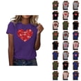 thumbnail image 1 of T-shirts de la Saint-Valentin pour Femmes 2026 à Manches Courtes Col Rond avec Cœur Graphique, 1 of 4