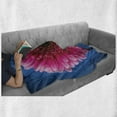 thumbnail image 5 of Dark Pink Soft Flannel Fleece Throw Blanket, Close up Shot of Pink Gerbera Blossom, Cozy Plush for Indoor and Outdoor Use, 60" x 80", Azure Blue Hot Pink, by Ambesonne, 5 of 5