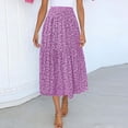 thumbnail image 4 of Women's Smocked High Waist Maxi Skirt Casual Long Skirts with Pockets, 4 of 9