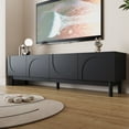 thumbnail image 1 of Homy Casa Meuble Télé avec Portes en Forme de Vague et Pieds Robustes, 1 of 12