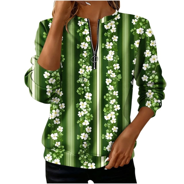Camisetas de Otoño para Mujeres Cuello Redondo Suelto Manga Larga Divertido Impresión Sudadera Casual, Top de Invierno de Moda