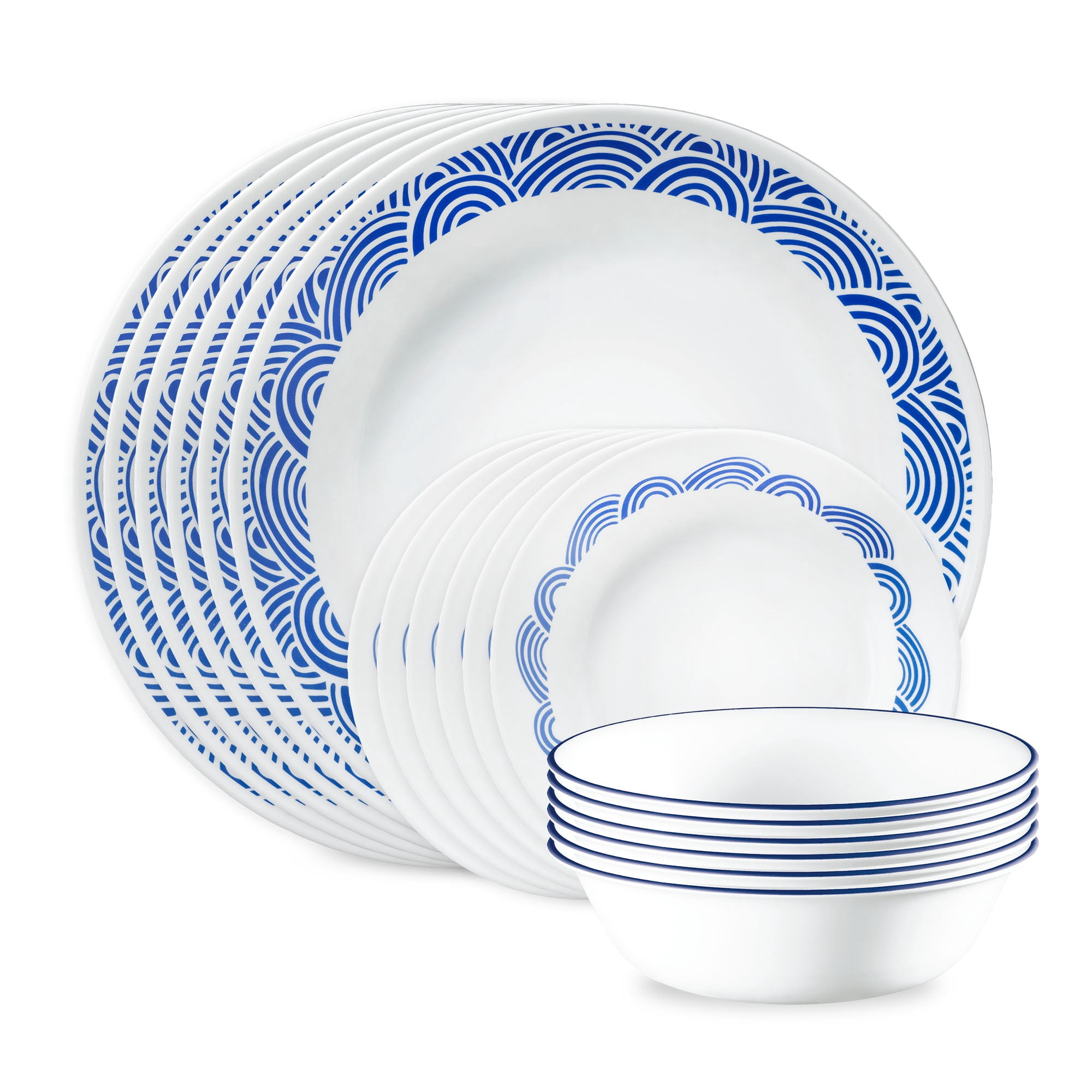 Corelle Bella Faenza Embossed Dinnerware Set, 18-Piece, Durable