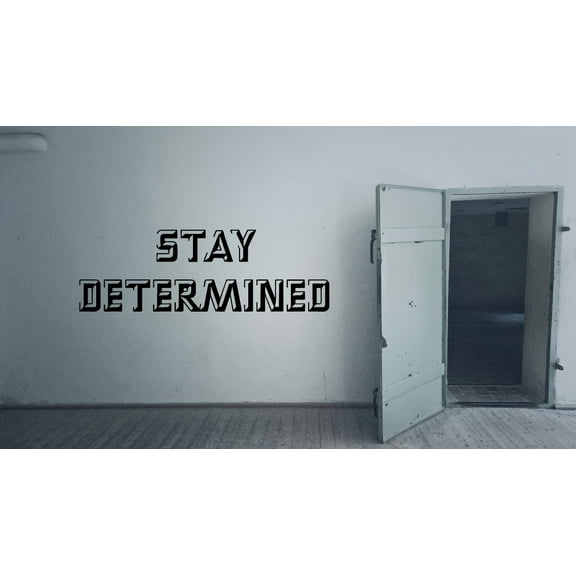 Stay Determined Fitness Workout Success Motivation Quotes Wall Decal Stickers Fitness Healthy Lifestyle for Girls / Boys Gym Home Sports Room Decor Vinyl Wall Art Sticker Decoration Size (35x40 inch)