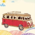 thumbnail image 4 of Blue And Red Wooden Puzzle Camping Car, Wooden Car Model, Assembled 3d Three-, 4 of 5